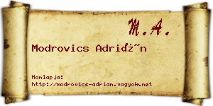 Modrovics Adrián névjegykártya